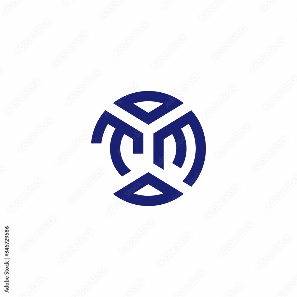 TM monogram logo with abstract shapes in modern style TM monogram logo with abstract shapes in modern style