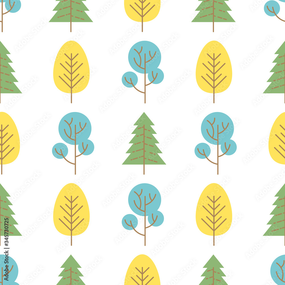 Obraz premium Seamless pattern with colored trees