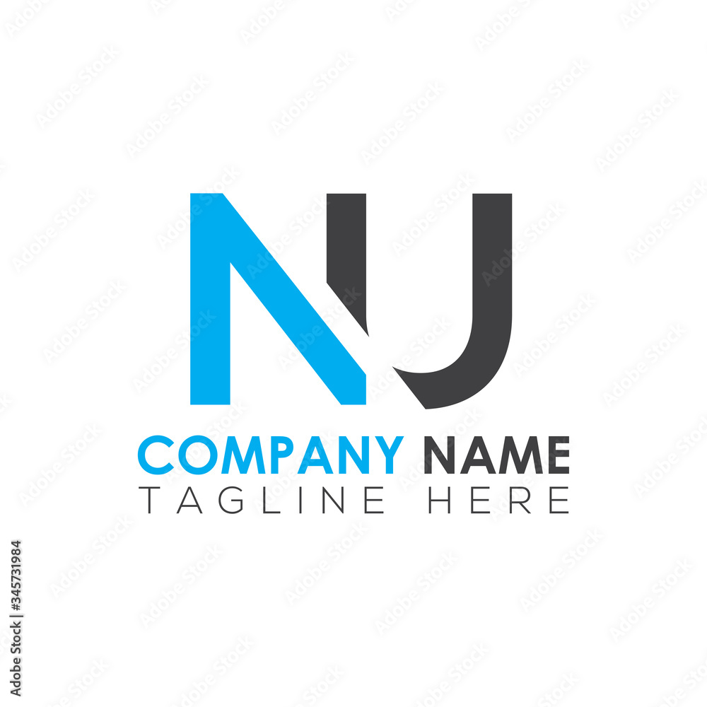 Fototapeta premium Initial Letter NU Logo Design Vector Template. Creative Abstract NU Letter Logo Design