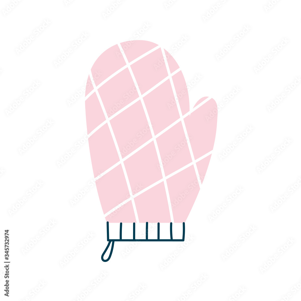 Obraz premium Kitchen glove flat style icon vector design