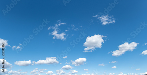 A blue sky with beautiful large fluffy clouds, Europe