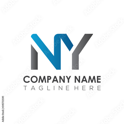 Initial Letter NY Logo Design Vector Template. Creative Abstract NY Letter Logo Design