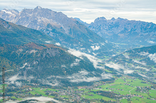 view of Alpine valley from The Kehlsteinhaus  Berchtesgaden National Park
