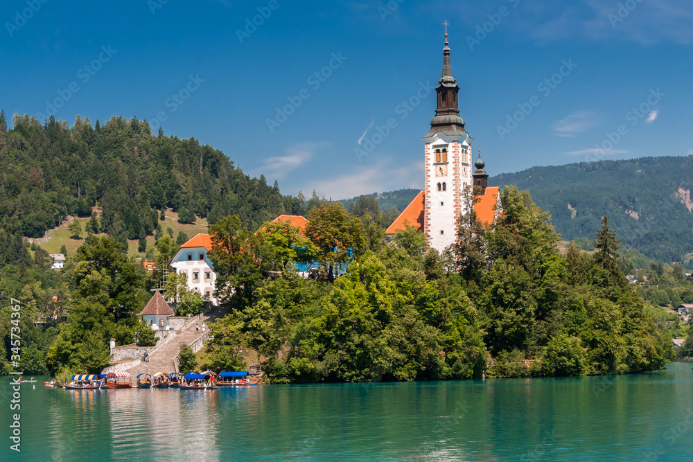 church on an island on lake bled