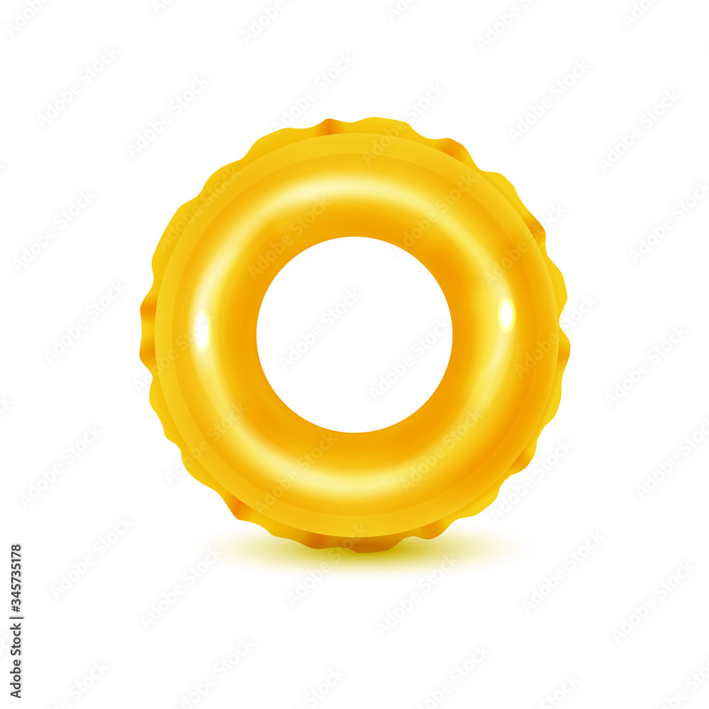 Set of swim rings on white background. Inflatable rubber toy for water ...