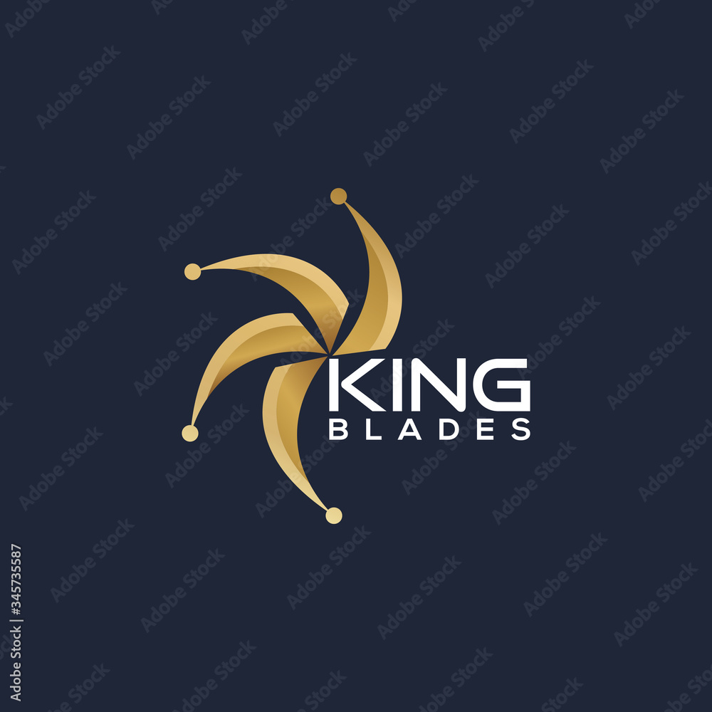 Fototapeta premium king, Blades, Icon Logo Design Template
