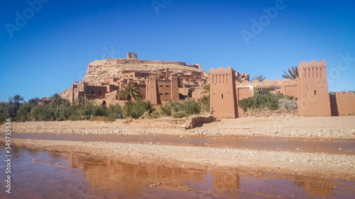 Kasbah Ait Ben Haddou in Morocco in Atlas Mountains. Unesco heritage since 1987