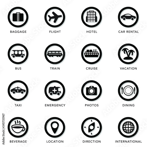Travel Categories Icon Set