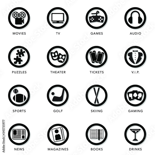 Entertainment Categories Icon Set
