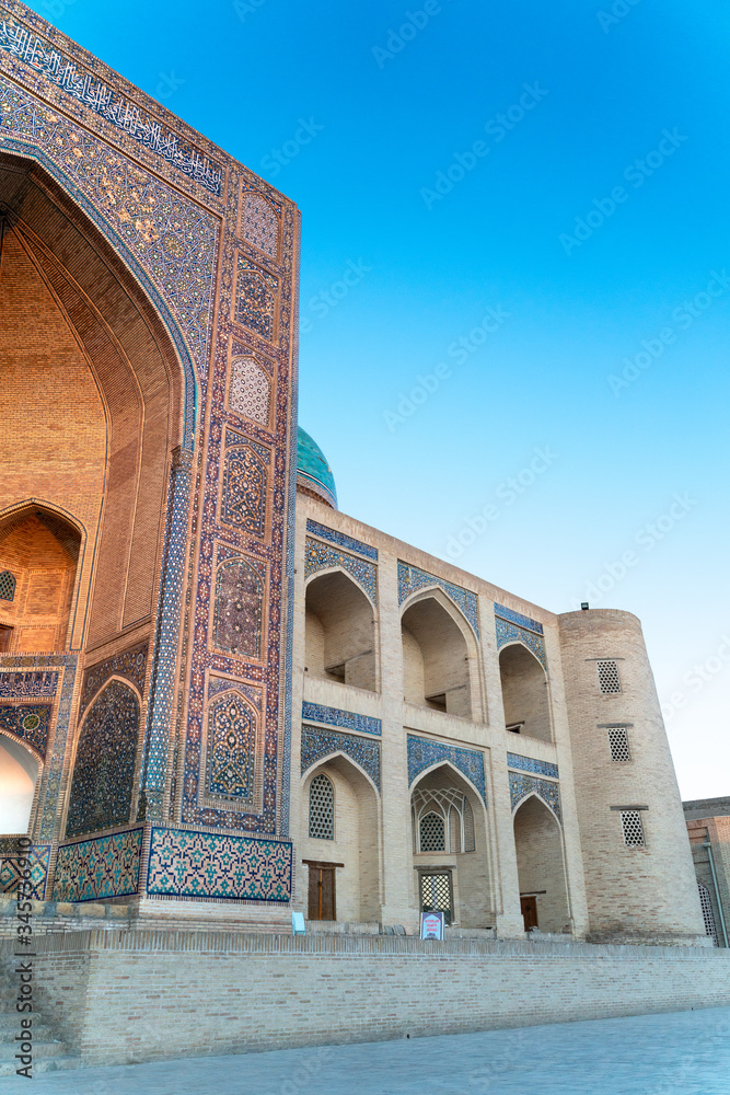 The main entrance and gate of Mir Arab madrasasi in Bukhara