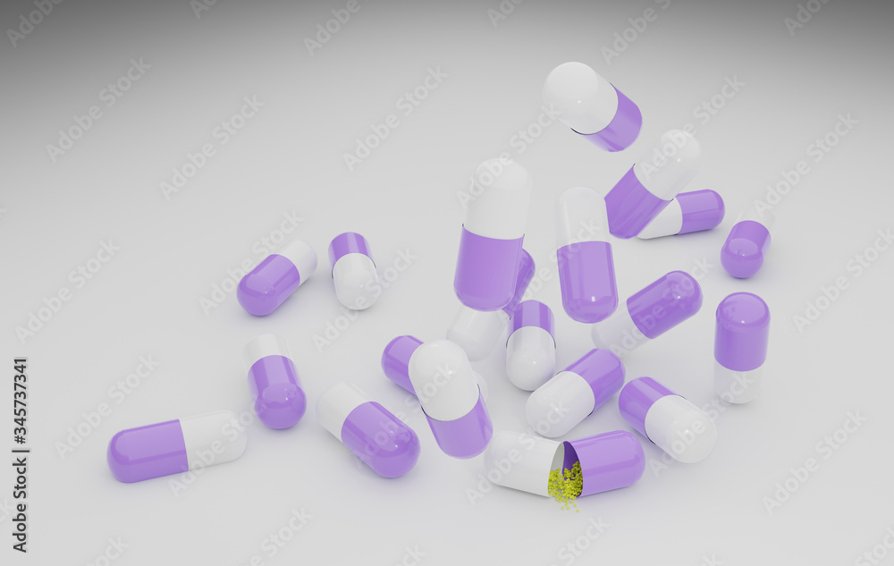 medicine 3D render on isolate background