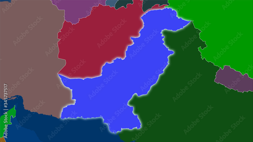 Pakistan, administrative divisions - light glow Pakistan, administrative divisions - light glow