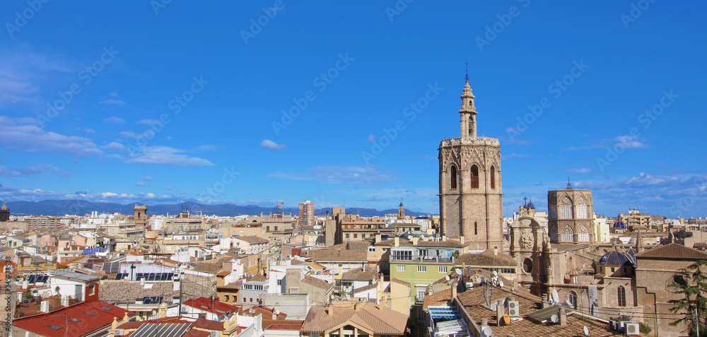 Obraz premium Vista aérea de la Ciudad de Valencia, España