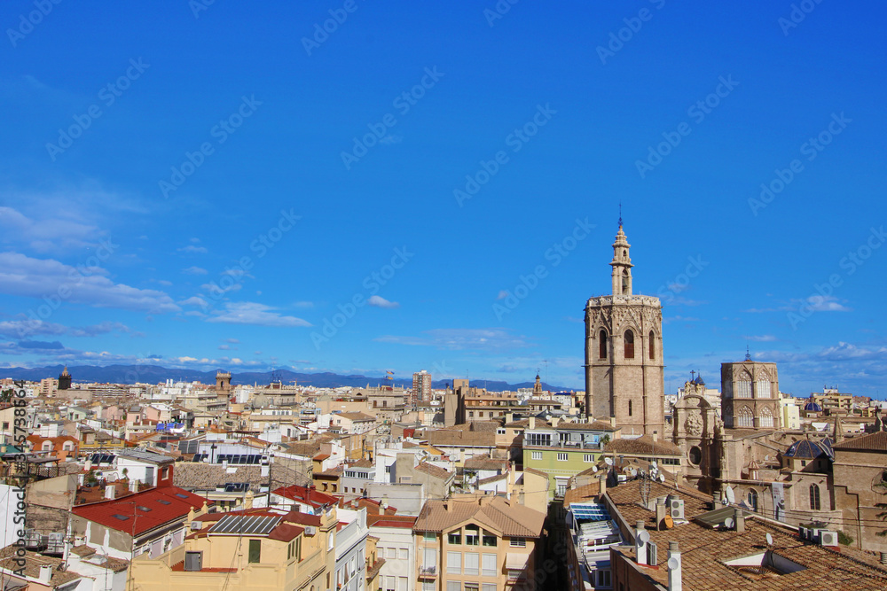 Vista aérea de la Ciudad de Valencia, España