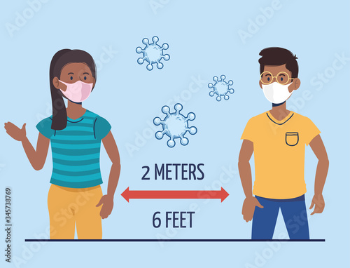 boy and girl with mask and not contact