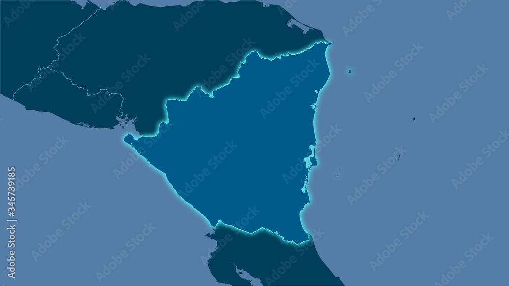 Nicaragua, solid - light glow Nicaragua, solid - light glow