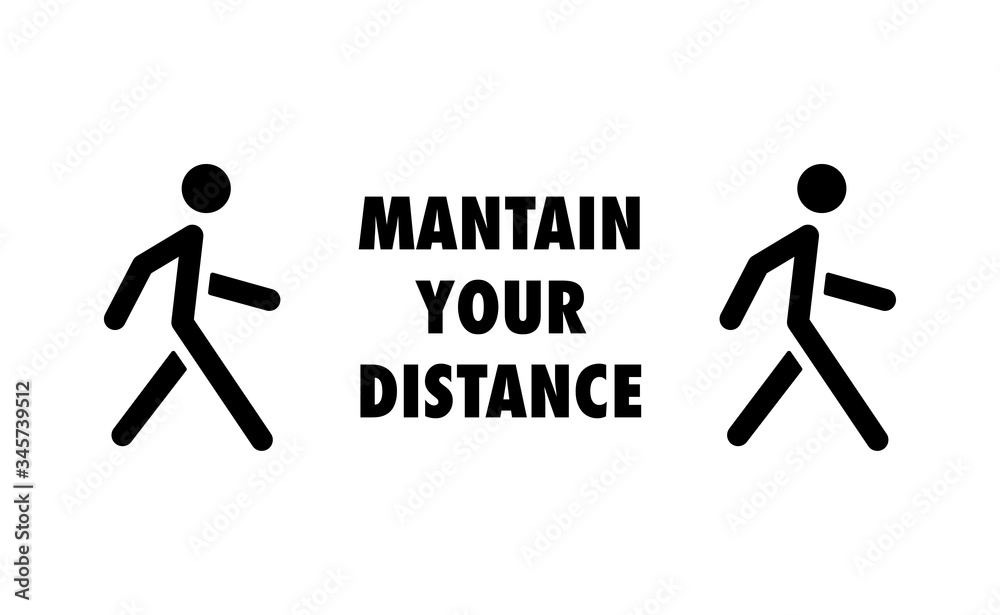Keep distance sign. Coronavirus pandemic prevention. Preventive measures. Protect yourself. Stay distant. Vector illustration. Keep distance sign. Coronavirus pandemic prevention. Preventive measures. Protect yourself. Stay distant. Vector illustration.