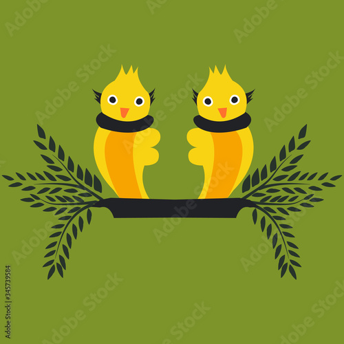 Hand Drawing love bird illustration. hand draw design. love bird drawing