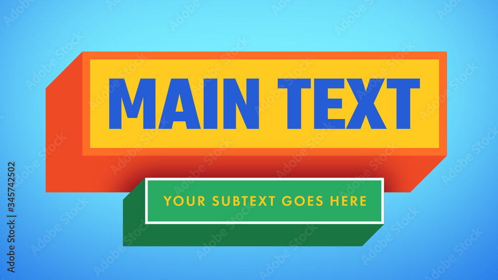 Ultimate Text Boxes Extruded Text Boxes Titles Stock Template | Adobe Stock