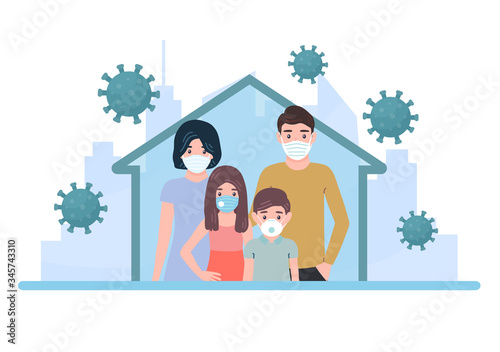 shelter in place. social distancing, pandemic of coronavirus. staying at home with self quarantine