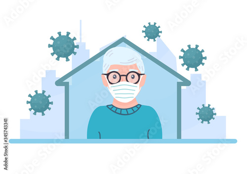 shelter in place. social distancing, pandemic of coronavirus. staying at home with self quarantine