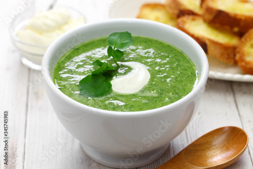 homemade watercress soup, british cuisine