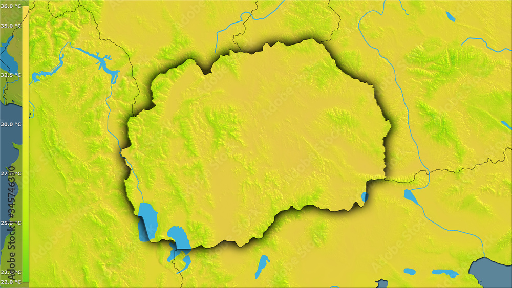 Obraz premium Macedonia, annual range - dark glow