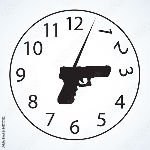 Waste time. The symbolic concept. Vector drawing