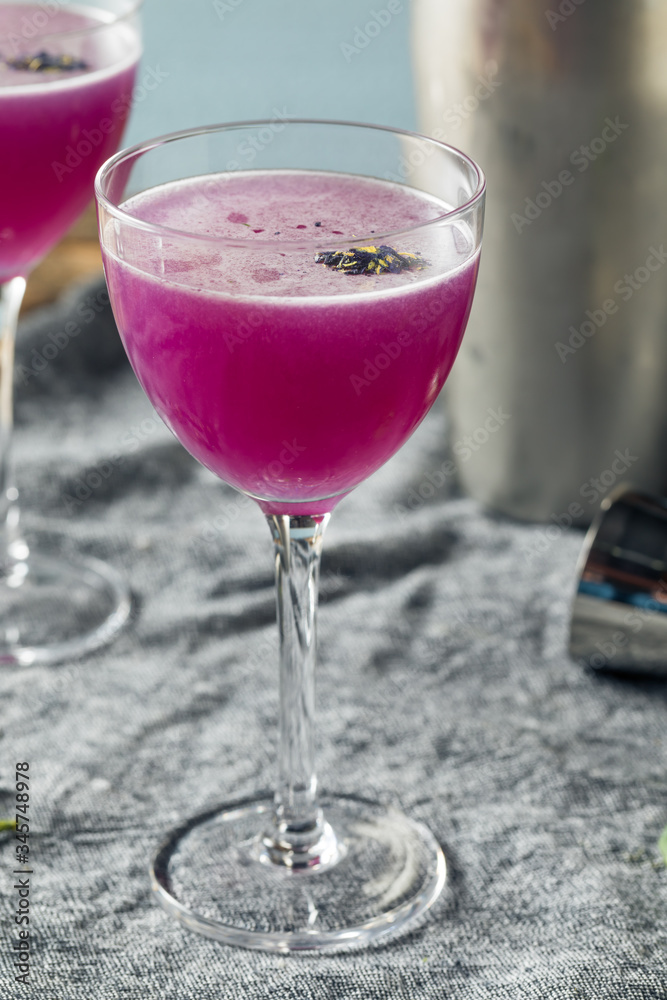 Boozy Purple Butterfly Pea Flower Gin Cocktail Stock Photo Adobe Stock