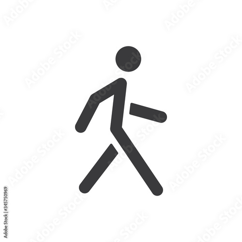 Walking man vector icon. People walk sign illustration. Pedestrian pictogram.