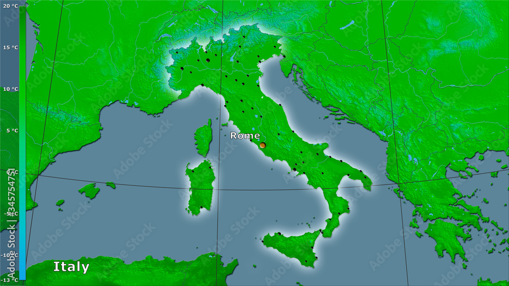 Italy, annual temperature - composition