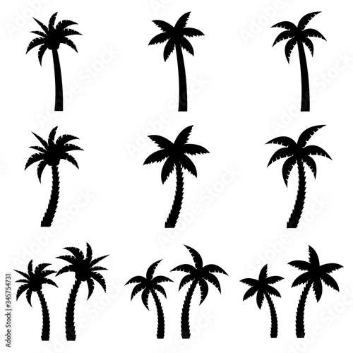 Palm set icon  logo isolated on white background