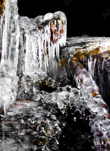 waterfall with icicles