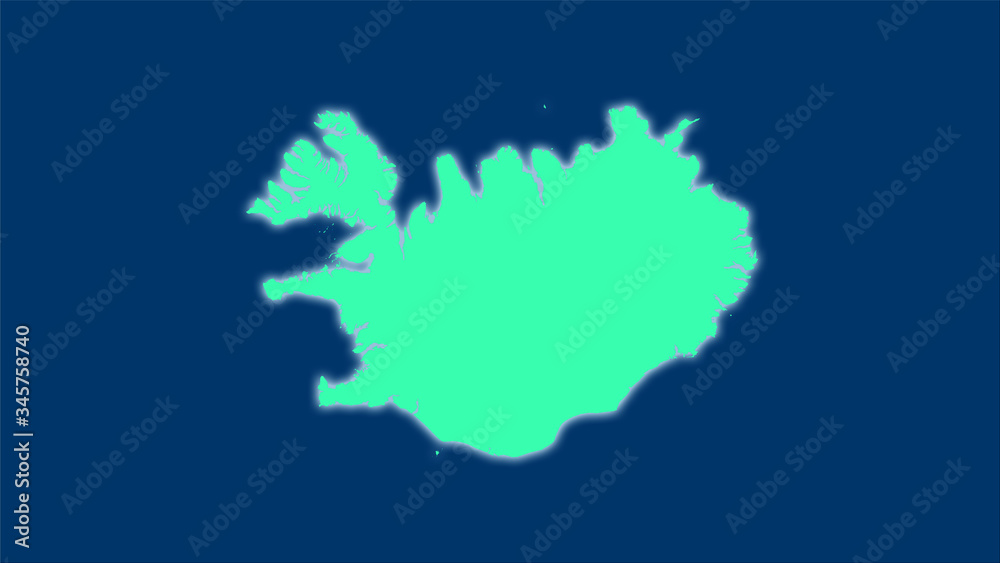 Iceland, administrative divisions - light glow