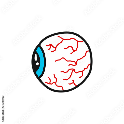 human eye doodle icon, vector illustration