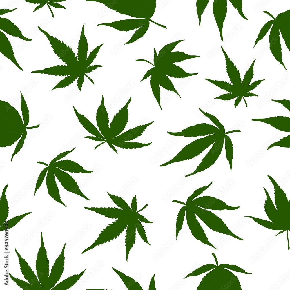 Seamless pattern of green cannabis leaves on a white background. Green hemp leaves.Vector illustration.marijuana pattern Seamless pattern of green cannabis leaves on a white background. Green hemp leaves.Vector illustration.marijuana pattern
