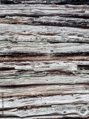 close up. a fragment of a wooden wall .