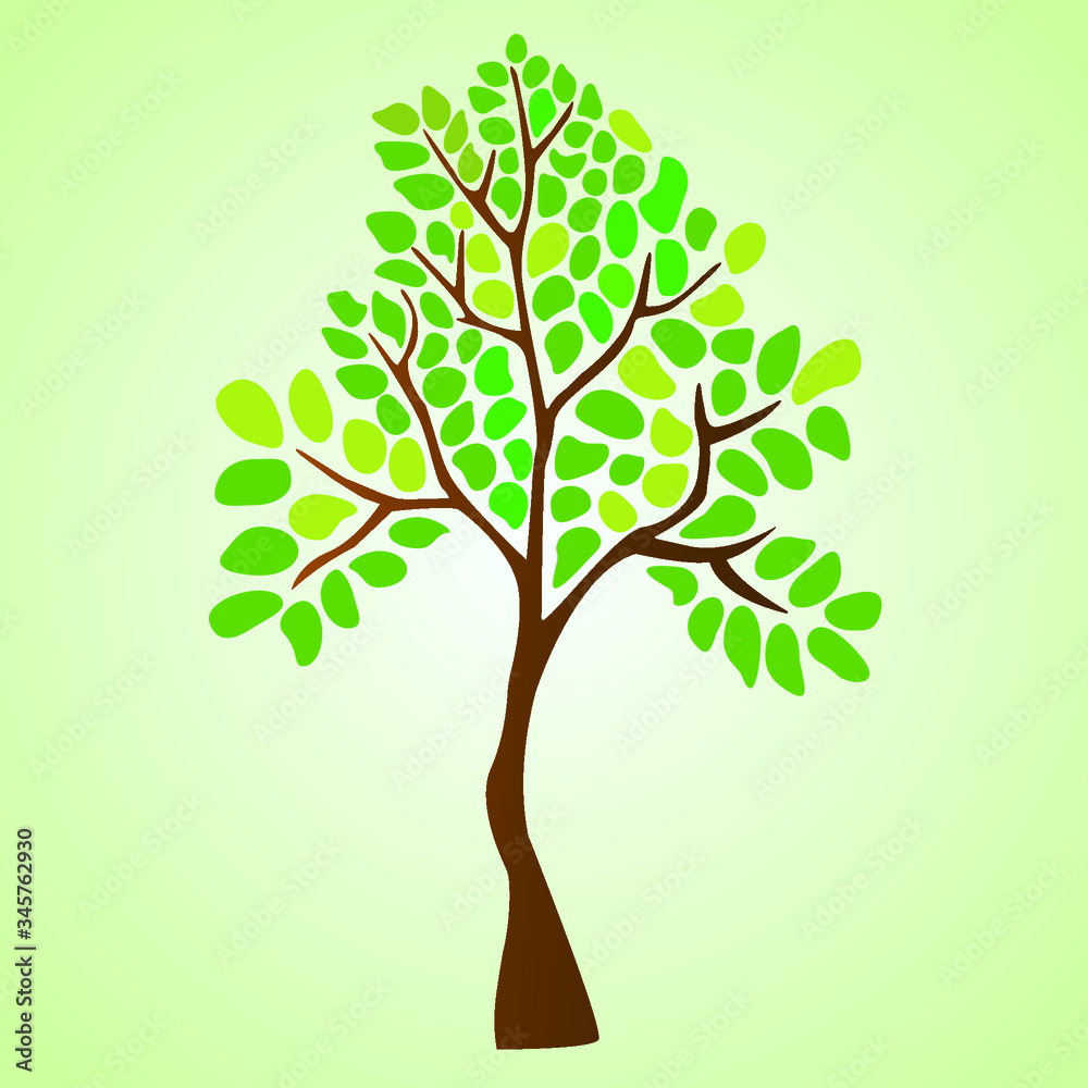 Illustration of a green tree on an isolated background. Illustration of a green tree on an isolated background.