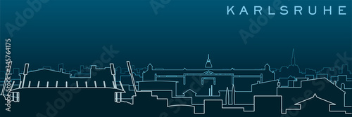 Karlsruhe Multiple Lines Skyline and Landmarks