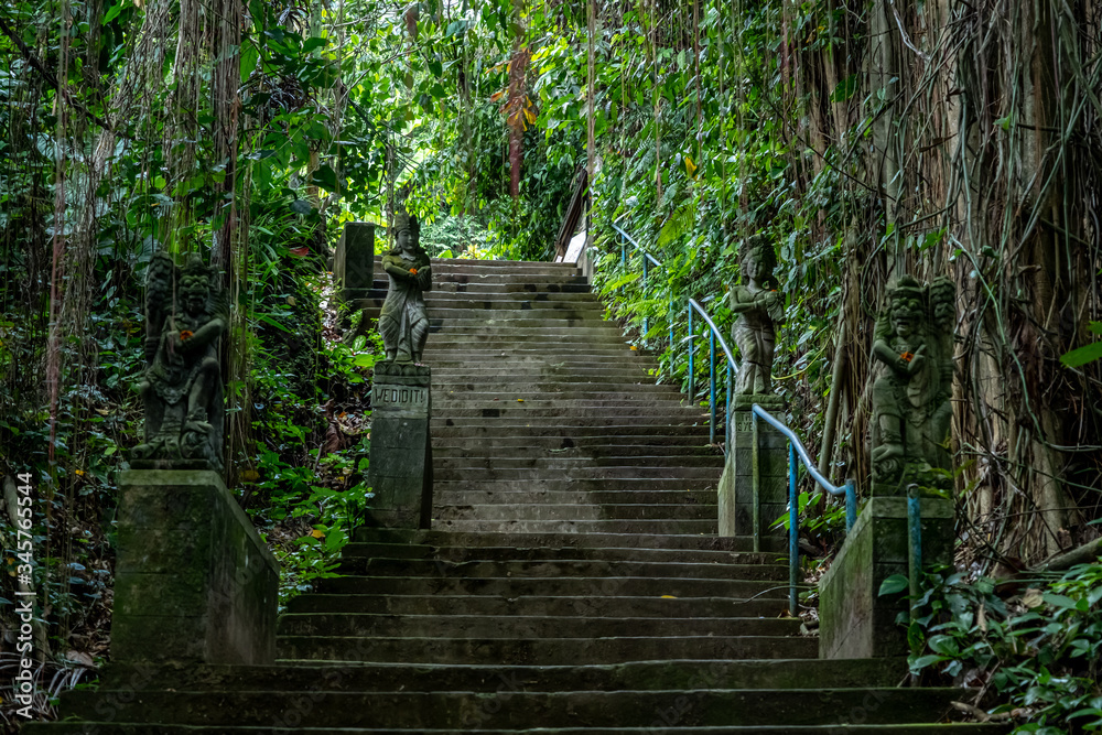 Exotic stairs in banyan trees, this stairs in Ubud, Bali Island
