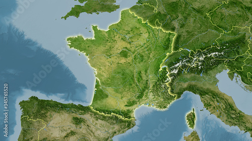 France, satellite B - light glow