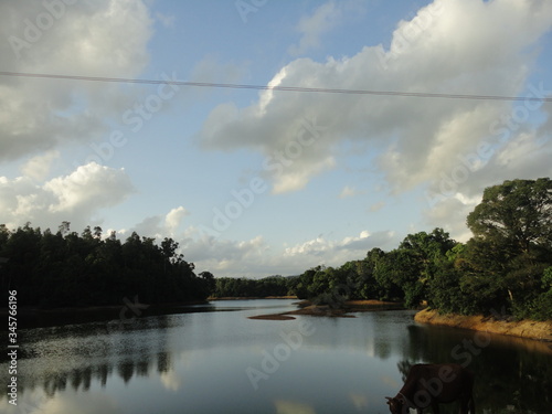 Sri Lanka Mathara clouds over the river photo