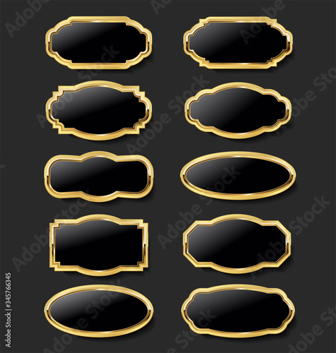 Collection of metal plates retro style 