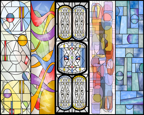 Stained Glass Abstract Vintage and Modern Designs Collection