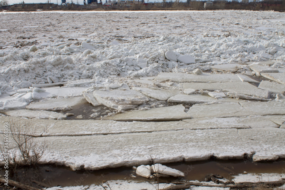 ice drift on the Severnaya Dvina river off the coast of Arkhangelsk, Russia ice drift on the Severnaya Dvina river off the coast of Arkhangelsk, Russia