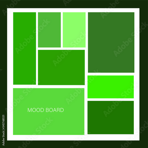 green mood board, vector illustration