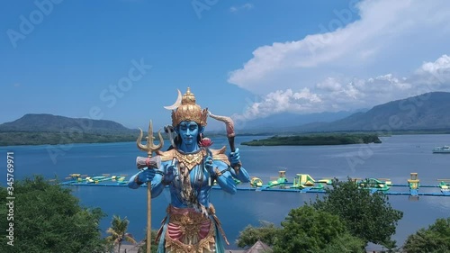 departure from Shiva monument close-up Taman Siwa in sunny weather Gilimanuk Melaya west bali indonesia