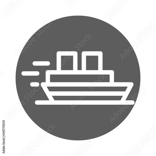boat maritime transport block style icon