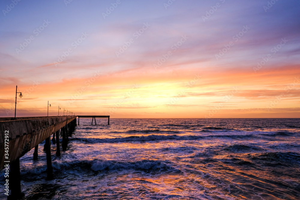 Fototapeta premium pier at sunset