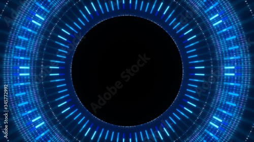 blue abstract frame on transparent background, alpha channel, loop